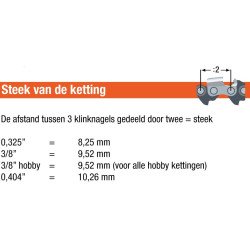 Zaagblad voor Sachs Dolmar 38cm .325" 1.3