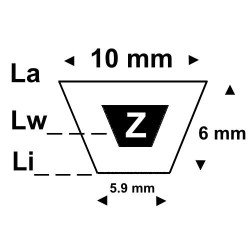 Courroie MIZ 10 mm Z115