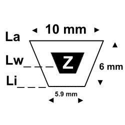 V-belt MIZ 10 mm Z385